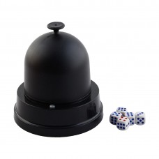Unique Bargains Game Dice Roller Cup Automatic Battery Powered Black w 5 Dices   